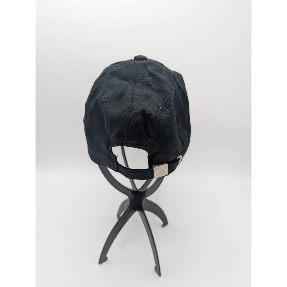 Adidas Golf Hat Cap Buckle Back Black Gray Patch  Athletic Strapback Mens